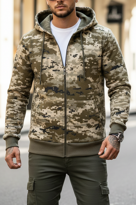 Ανδρικό φούτερ DERIFO, Χρώμα: χακί, IVET.EU - Εκπτώσεις έως -80%