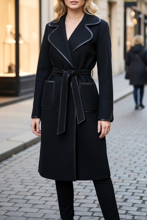 Παλτό POLERFA BLACK, Χρώμα: μαύρο, IVET.EU - Εκπτώσεις έως -80%