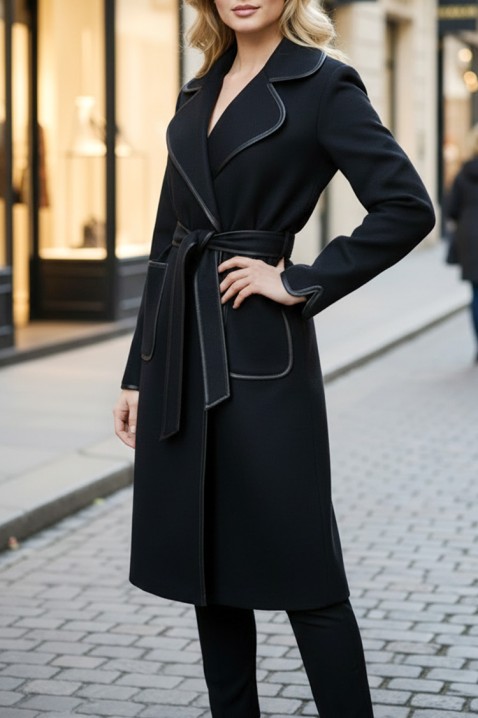 Παλτό POLERFA BLACK, Χρώμα: μαύρο, IVET.EU - Εκπτώσεις έως -80%