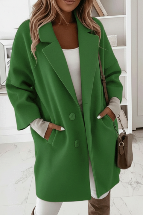 Παλτό OLFONJA GREEN, Χρώμα: πράσινο, IVET.EU - Εκπτώσεις έως -80%