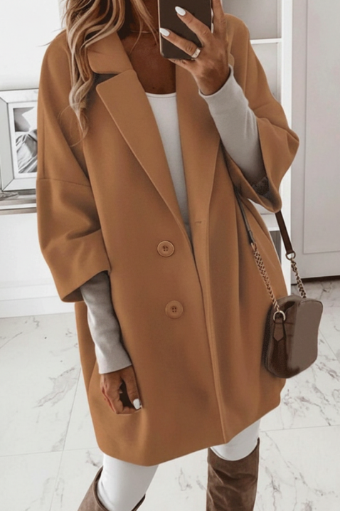 Παλτό OLFONJA CAMEL, Χρώμα: ανοιχτό καφέ, IVET.EU - Εκπτώσεις έως -80%