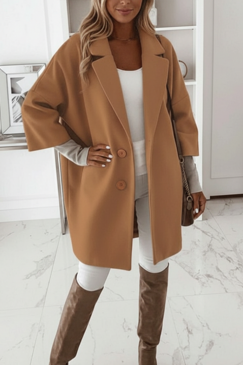 Παλτό OLFONJA CAMEL, Χρώμα: ανοιχτό καφέ, IVET.EU - Εκπτώσεις έως -80%