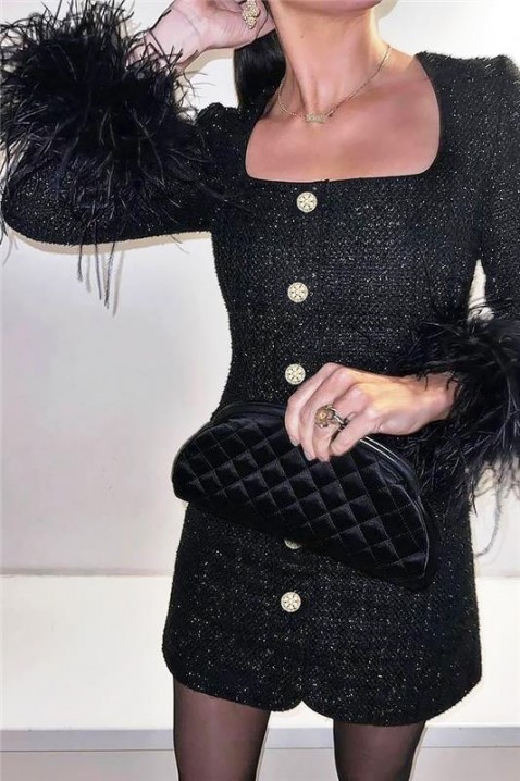 Φόρεμα MIRFELDA BLACK, Χρώμα: μαύρο, IVET.EU - Εκπτώσεις έως -80%