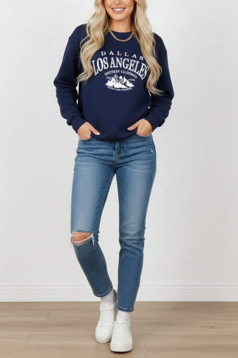 Γυναικεία μπλούζα ANGLEZA NAVY, Χρώμα: σκούρο μπλε, IVET.EU - Εκπτώσεις έως -80%