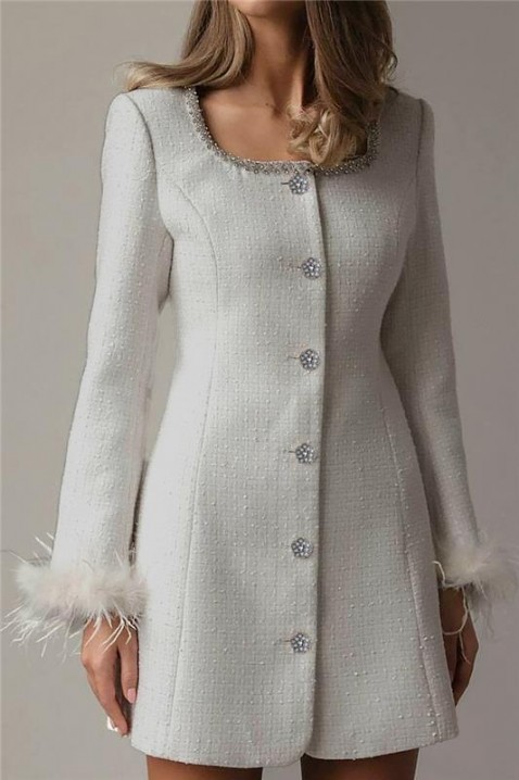 Φόρεμα MIRFELDA WHITE, Χρώμα: άσπρο, IVET.EU - Εκπτώσεις έως -80%