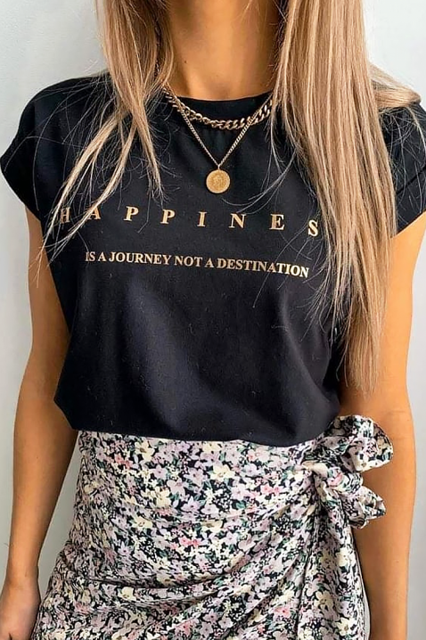 Κοντομάνικο μπλουζάκι JORSENA, Χρώμα: μαύρο, IVET.EU - Εκπτώσεις έως -80%