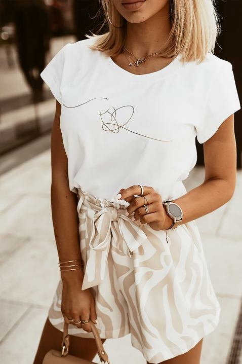 Κοντομάνικο μπλουζάκι HROVILDA, Χρώμα: άσπρο, IVET.EU - Εκπτώσεις έως -80%