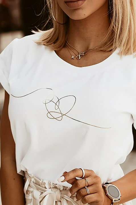 Κοντομάνικο μπλουζάκι HROVILDA, Χρώμα: άσπρο, IVET.EU - Εκπτώσεις έως -80%