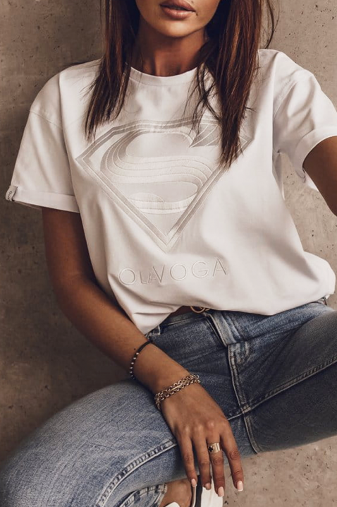 Κοντομάνικο μπλουζάκι SUPRINDA, Χρώμα: άσπρο, IVET.EU - Εκπτώσεις έως -80%