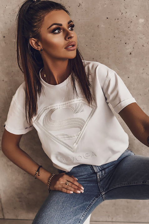 Κοντομάνικο μπλουζάκι SUPRINDA, Χρώμα: άσπρο, IVET.EU - Εκπτώσεις έως -80%