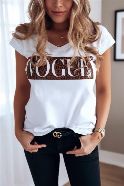 Κοντομάνικο μπλουζάκι VIONDENA, Χρώμα: άσπρο, IVET.EU - Εκπτώσεις έως -80%