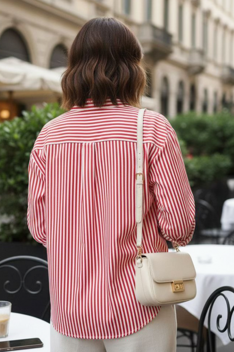 Γυναικείο πουκάμισο REVRINDA RED, Χρώμα: κόκκινο, IVET.EU - Εκπτώσεις έως -80%