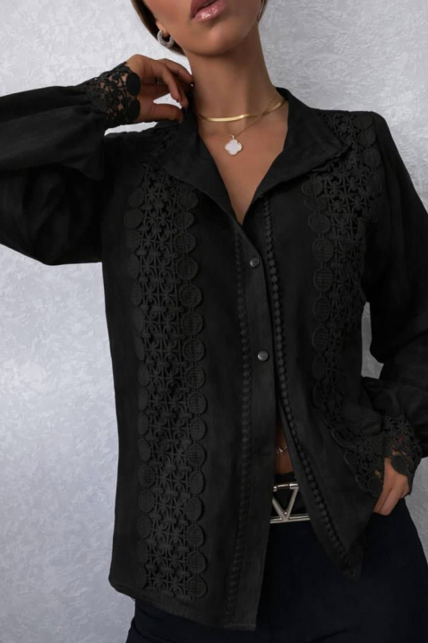 Γυναικείο πουκάμισο DAFINDA BLACK, Χρώμα: μαύρο, IVET.EU - Εκπτώσεις έως -80%