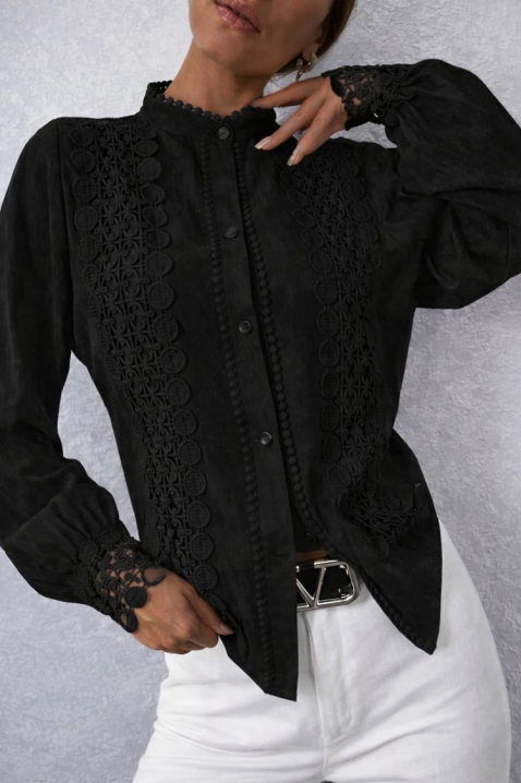 Γυναικείο πουκάμισο DAFINDA BLACK, Χρώμα: μαύρο, IVET.EU - Εκπτώσεις έως -80%