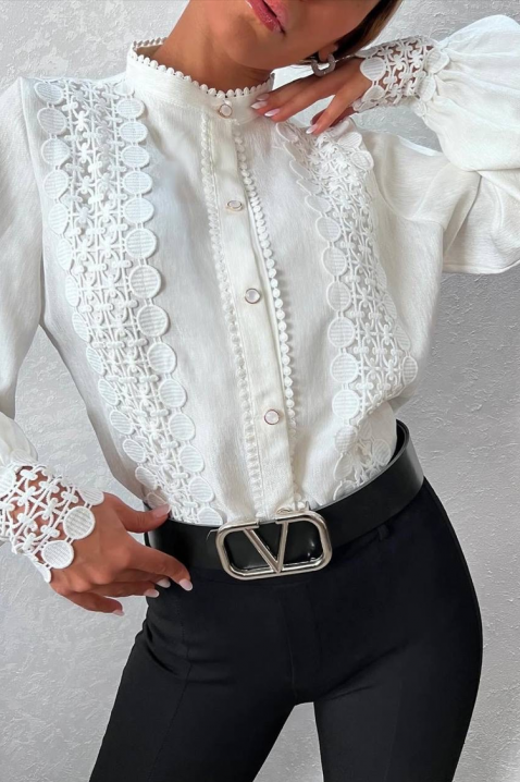 Γυναικείο πουκάμισο DAFINDA WHITE, Χρώμα: άσπρο, IVET.EU - Εκπτώσεις έως -80%