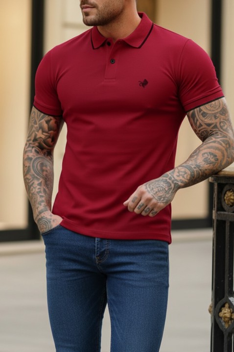 Ανδρικό μπλουζάκι MORIFO BORDO, Χρώμα: μπορντό, IVET.EU - Εκπτώσεις έως -80%