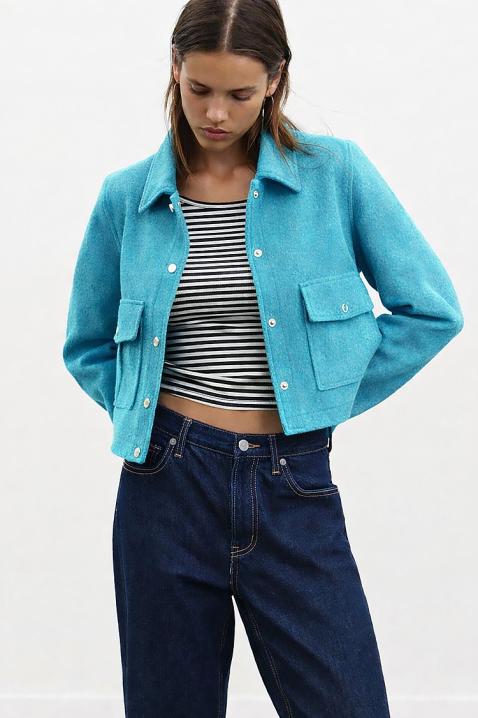 Μπουφάν ZRAVELDA TURQUA, Χρώμα: τυρκουάζ, IVET.EU - Εκπτώσεις έως -80%