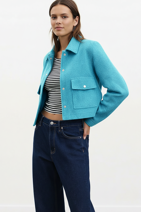 Μπουφάν ZRAVELDA TURQUA, Χρώμα: τυρκουάζ, IVET.EU - Εκπτώσεις έως -80%