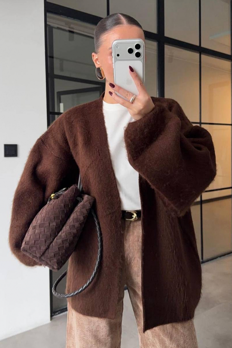 Ζακέτα VILONZANA BROWN, Χρώμα: καφέ, IVET.EU - Εκπτώσεις έως -80%