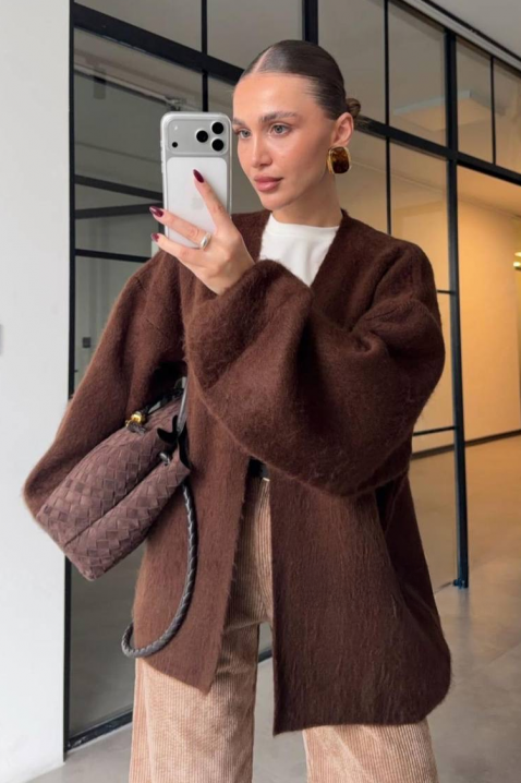 Ζακέτα VILONZANA BROWN, Χρώμα: καφέ, IVET.EU - Εκπτώσεις έως -80%