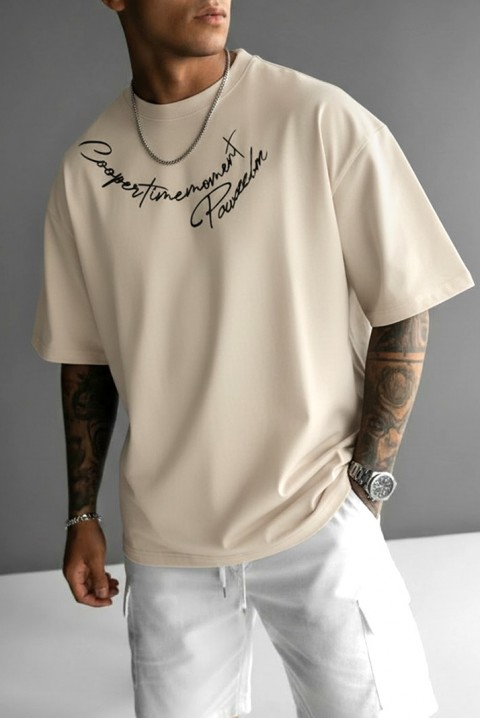 Ανδρικό μπλουζάκι MIHROLO BEIGE, Χρώμα: μπεζ, IVET.EU - Εκπτώσεις έως -80%