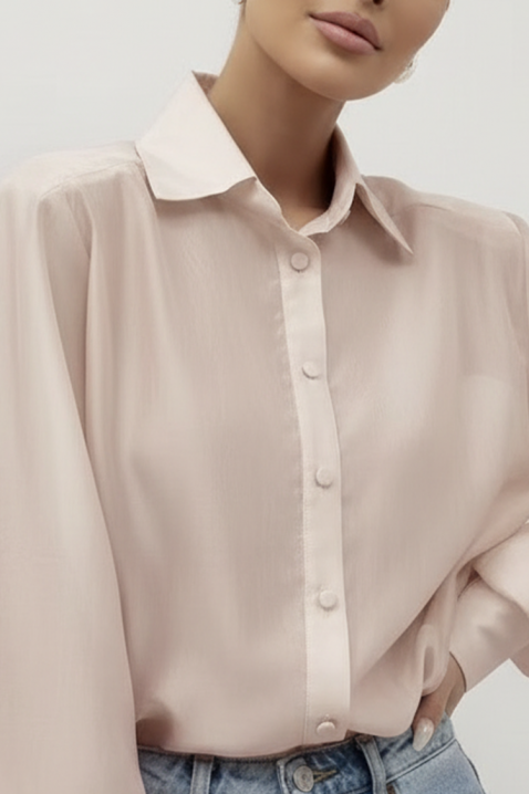 Γυναικείο πουκάμισο MIRELZENA BEIGE, Χρώμα: μπεζ, IVET.EU - Εκπτώσεις έως -80%