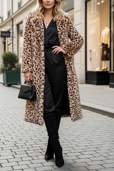 Παλτό GROXELRA, Χρώμα: λεοπάρ, IVET.EU - Εκπτώσεις έως -80%