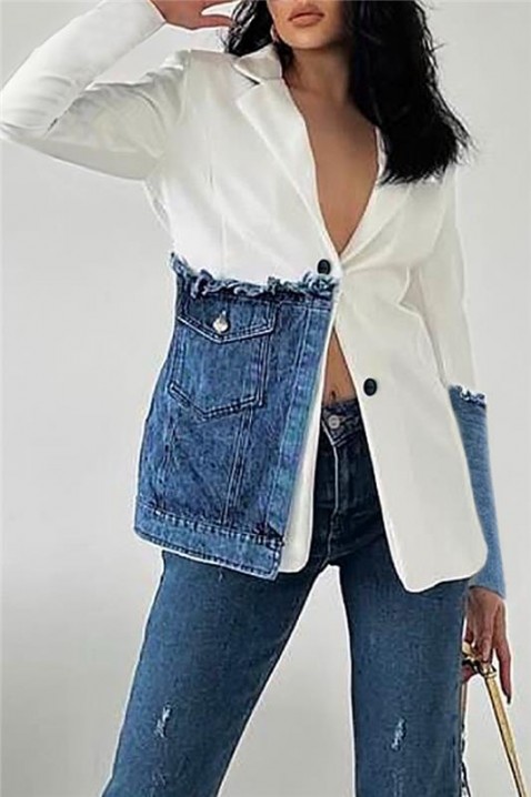 Σακάκι DRENZINA, Χρώμα: άσπρο, IVET.EU - Εκπτώσεις έως -80%