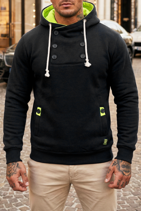 Ανδρικό φούτερ BOLTONO BLACK, Χρώμα: μαύρο, IVET.EU - Εκπτώσεις έως -80%