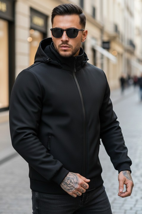 Ανδρικό μπουφάν ROBIKO BLACK, Χρώμα: μαύρο, IVET.EU - Εκπτώσεις έως -80%