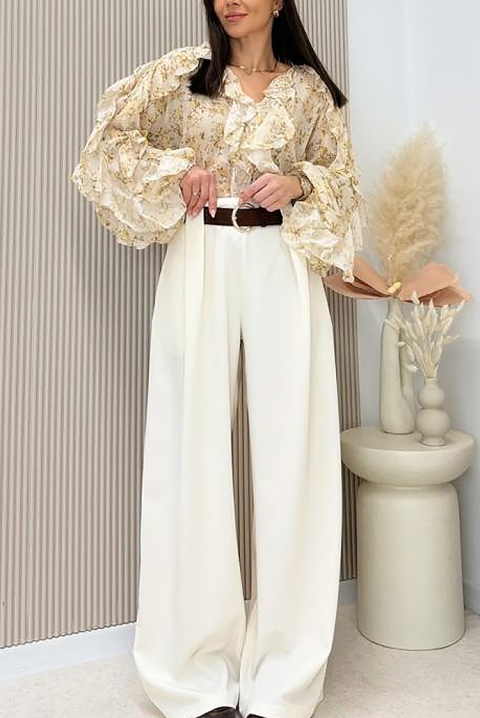 Παντελόνι SLADORLA, Χρώμα: άσπρο, IVET.EU - Εκπτώσεις έως -80%