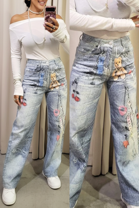 Τζιν ATRAKCILA, Χρώμα: Γαλάζιο, IVET.EU - Εκπτώσεις έως -80%