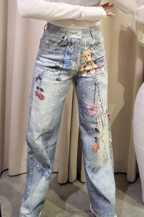 Τζιν ATRAKCILA, Χρώμα: Γαλάζιο, IVET.EU - Εκπτώσεις έως -80%