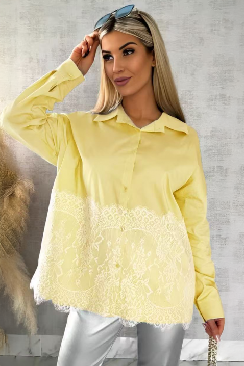 Γυναικείο πουκάμισο GLEDROLZA YELLOW, Χρώμα: κίτρινο, IVET.EU - Εκπτώσεις έως -80%