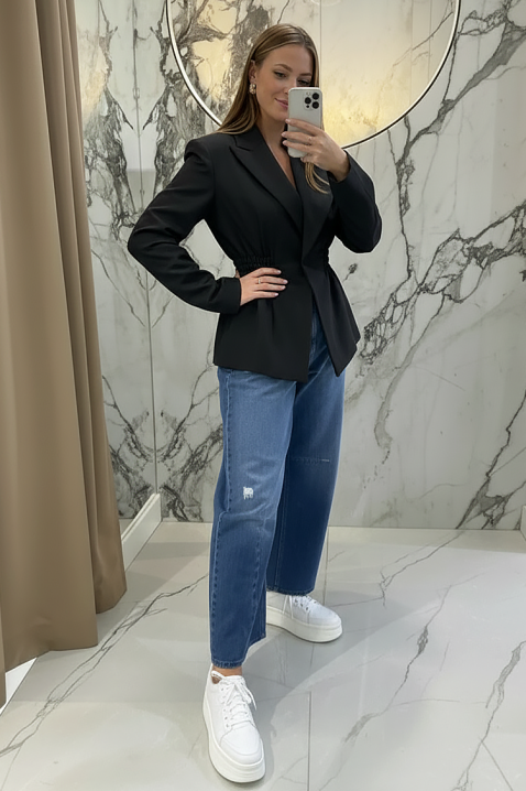 Σακάκι VITALZA BLACK, Χρώμα: μαύρο, IVET.EU - Εκπτώσεις έως -80%