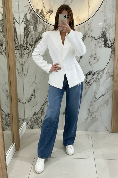 Σακάκι VITALZA WHITE, Χρώμα: άσπρο, IVET.EU - Εκπτώσεις έως -80%