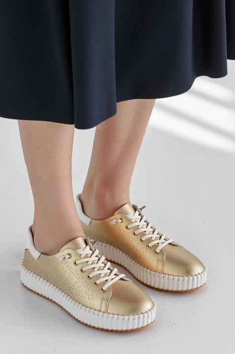 Γυναικεία παπούτσια BLONENDA GOLDEN, Χρώμα: χρυσαφί, IVET.EU - Εκπτώσεις έως -80%