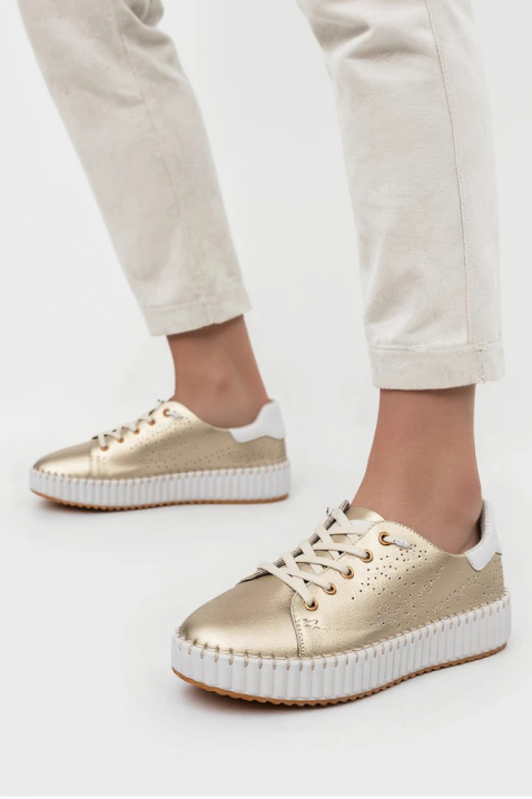 Γυναικεία παπούτσια BLONENDA GOLDEN, Χρώμα: χρυσαφί, IVET.EU - Εκπτώσεις έως -80%