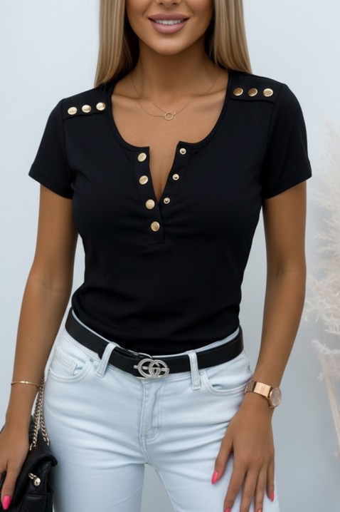 Κοντομάνικο μπλουζάκι HOLDERFA BLACK, Χρώμα: μαύρο, IVET.EU - Εκπτώσεις έως -80%