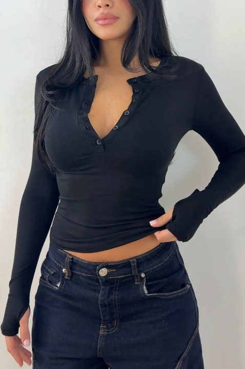 Γυναικεία μπλούζα ARIZONDA BLACK, Χρώμα: μαύρο, IVET.EU - Εκπτώσεις έως -80%