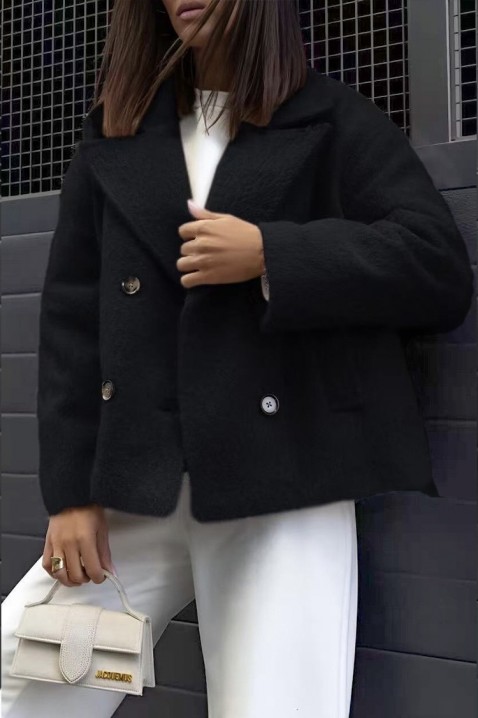 Παλτό POLOBENZA BLACK, Χρώμα: μαύρο, IVET.EU - Εκπτώσεις έως -80%