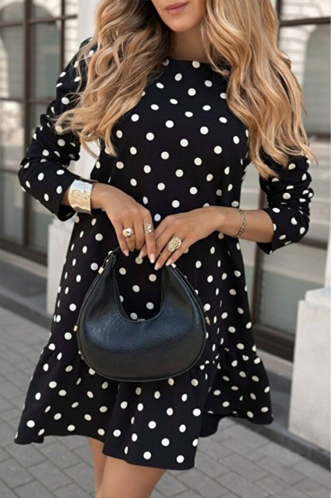 Φόρεμα FIOVERA BLACK, Χρώμα: μαύρο, IVET.EU - Εκπτώσεις έως -80%