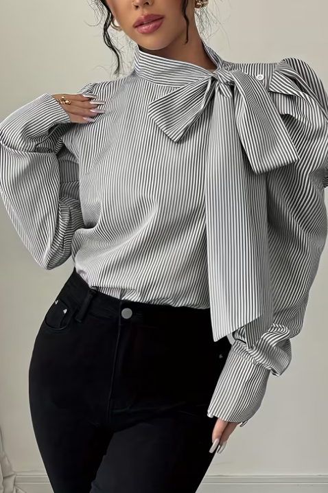 Γυναικείο πουκάμισο ZAROLVA GREY, Χρώμα: γκρι, IVET.EU - Εκπτώσεις έως -80%