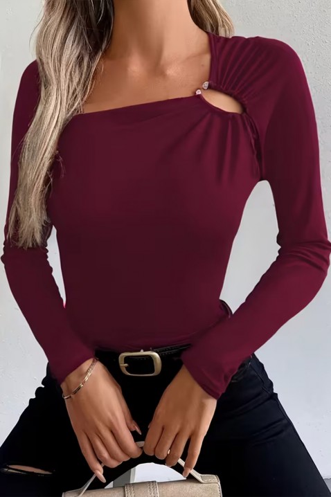 Γυναικεία μπλούζα ZENDILZA, Χρώμα: μπορντό, IVET.EU - Εκπτώσεις έως -80%