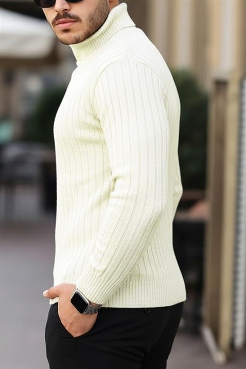 Ανδρικό πουλόβερ RACHERO ECRU, Χρώμα: εκρού, IVET.EU - Εκπτώσεις έως -80%