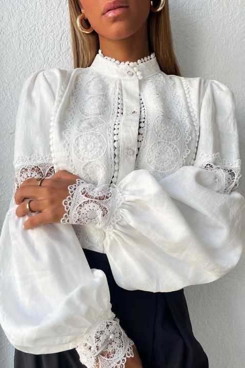 Γυναικείο πουκάμισο MARTEMONA WHITE, Χρώμα: άσπρο, IVET.EU - Εκπτώσεις έως -80%