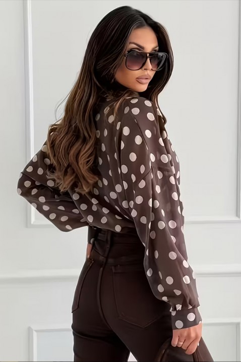 Γυναικείο πουκάμισο TOPRENA, Χρώμα: καφέ, IVET.EU - Εκπτώσεις έως -80%