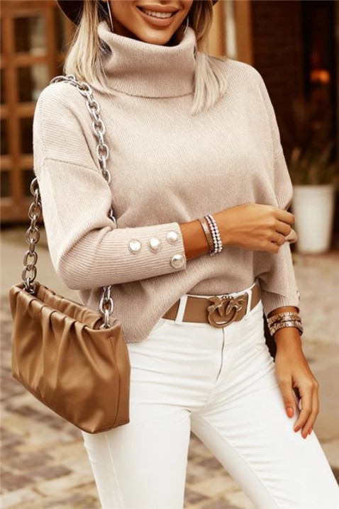 Πουλόβερ DRALONDA BEIGE, Χρώμα: μπεζ, IVET.EU - Εκπτώσεις έως -80%