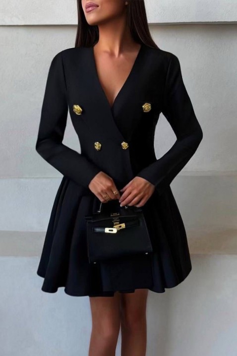 Φόρεμα ANAZOLVA, Χρώμα: μαύρο, IVET.EU - Εκπτώσεις έως -80%