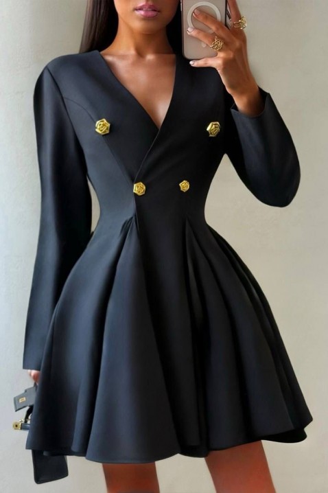 Φόρεμα ANAZOLVA, Χρώμα: μαύρο, IVET.EU - Εκπτώσεις έως -80%